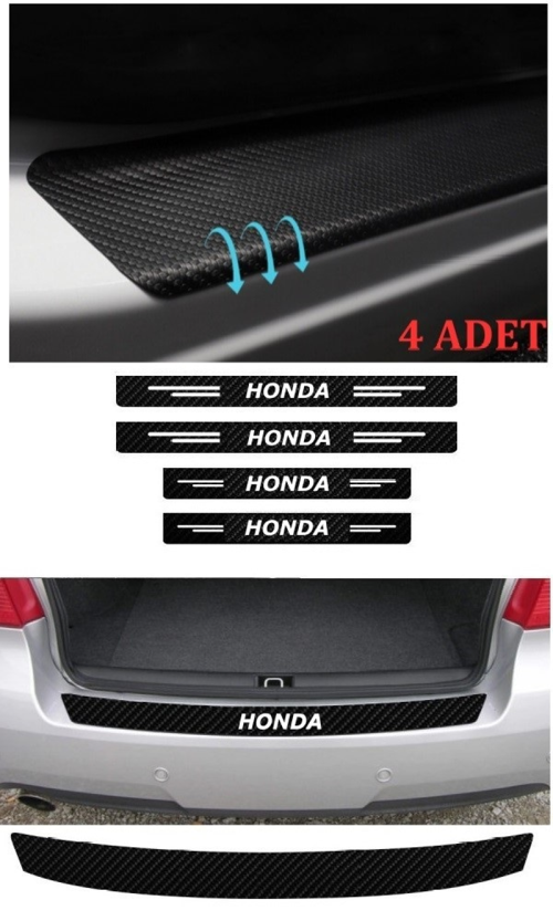 Honda Cr-Z İçin Uyumlu Aksesuar Oto Bağaj Ve Kapı Eşiği Sticker Set Karbon
