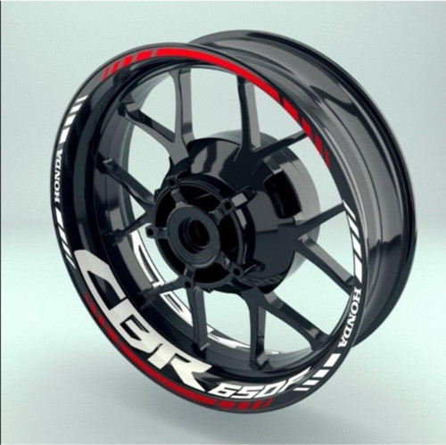 Motosiklet Jant Şeridi Cbr650F Uyumlu Beyaz-Kırmızı Sağ-Sol/Ön-Arka