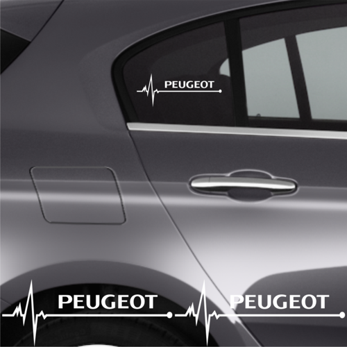 Nabız Ritm Oto Cam Sticker Peugeot 15 x 4 cm