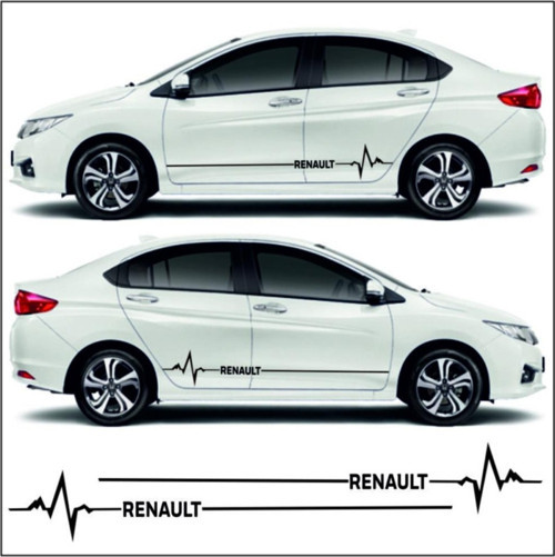 Renault Modelleri İçin Uyumlu Aksesuar Yan Şerit Oto Ritim Sticker 180 x 10 cm