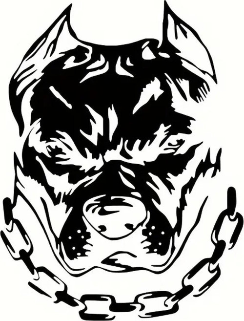 Zincirli Buldog Oto Arka Cam Sticker 15 x 19 cm