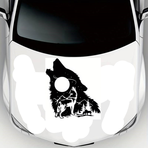 Bozkurt Ve Dolunay Figür Oto Kaput Sticker 50 x 56 cm