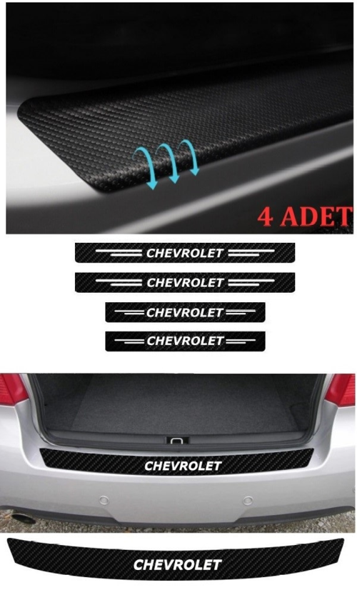 Chevrolet Caprice İçin Uyumlu Aksesuar Oto Bağaj Ve Kapı Eşiği Sticker Set Karbon