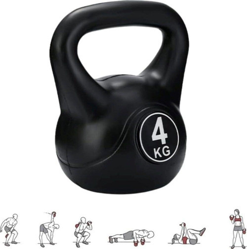 Siyah 4 Kg Kettlebell Çaydanlık Tipi Dambıl Ağırlık Cks201 4 Kg Dambıl Seti