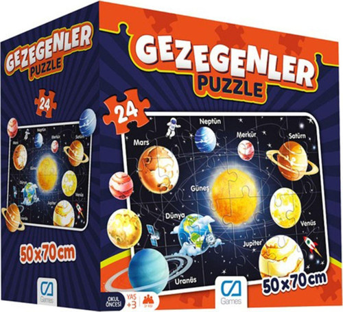 Puzzle 24 Parça Okul Öncesi Gezegenleri Öğreniyorum Seti 50x70 Cm