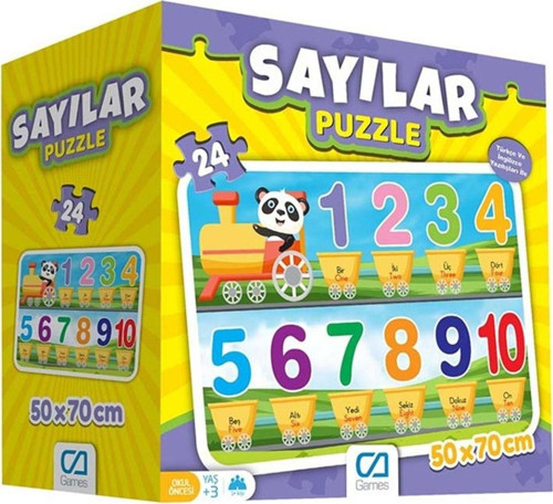 Puzzle 24 Parça Okul Öncesi Sayıları Öğreniyorum Seti 50x70 Cm