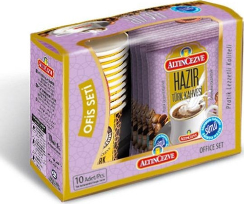 Ofis Seti | Hazır Türk Kahvesi Sütlü-Şekerli 10' lu Paket (10 Adet x 11 Gr)
