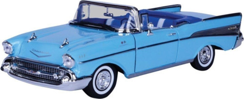 1958 Chevrolet Chevy Impala Convertible Blue 1:18 Motormax 1957 Chevy Bel Aır Mavi