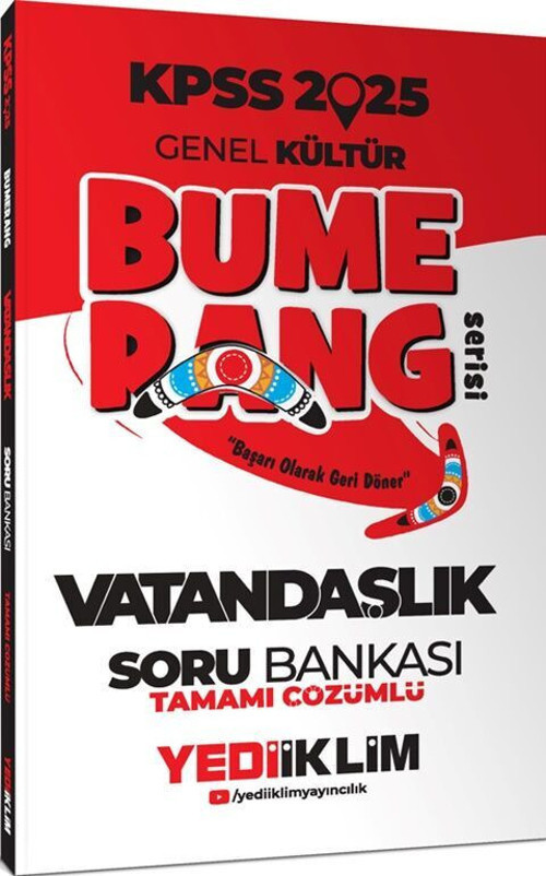 Yediiklim 2025 KPSS Genel Kültür Bumerang Vatandaşlık Tamamı Çözümlü Soru Bankası Yediiklim Yayın