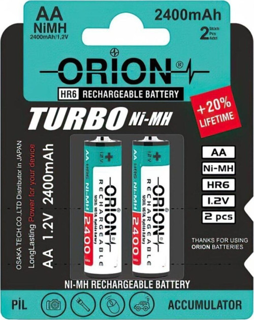 Orıon Ni-Mh Aa 1.2V 2400Mah Şarjlı Kalem Pil / 2'L