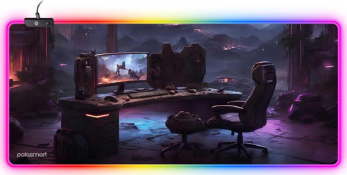 PGS307 RGB Aydınlatma Kaydırmaz Taban Ergonomik Desenli Gaming Oyuncu Mouse Pad