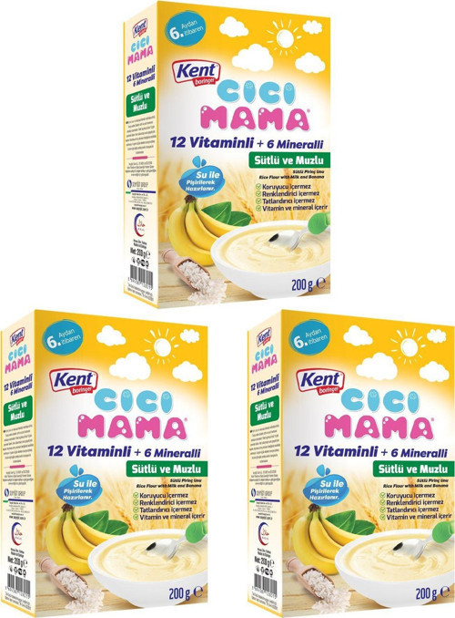 Cicimama Sütlü 12 Vitamin 6 Mineralli Muzlu 200 Gr 3 Adet