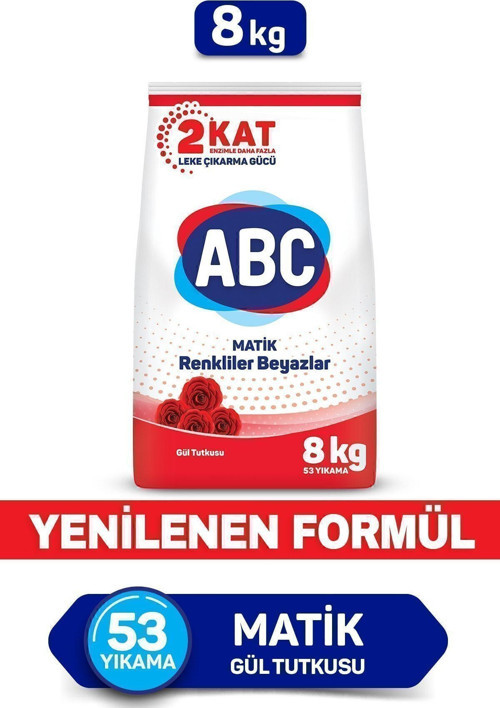 Matik Gül Tutkusu Renkliler & Beyazlar 53 Yıkama Toz Çamaşır Deterjanı (1 X 8 KG)