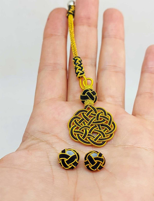 Bakır El İşi Kazaz Püskül & 2 Habbeli Takım (45530)