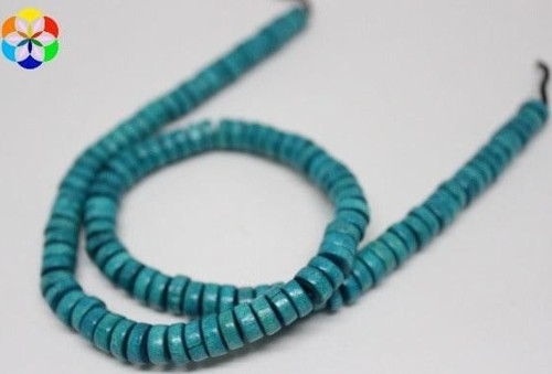 Bileklik Boy Ahşap Yarım Dizi Rondela Turkuaz (18CM UZUNLUĞUNDADIR)