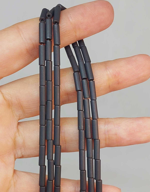 Bileklik Boy Hematit Taşı Dizi 3*9mm (49618) Yarım Dizi (17CM UZUNLUĞUNDADIR)