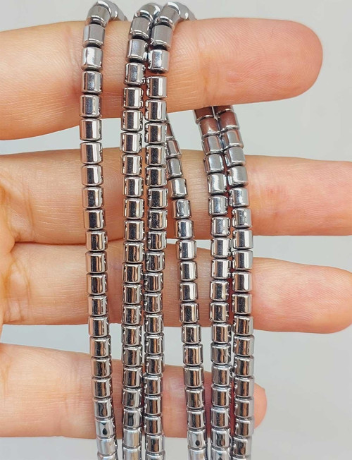 Bileklik Boy Hematit Taşı Yarım Dizi 3.5*3.5mm (48216) (18CM UZUNLUĞUNDADIR)
