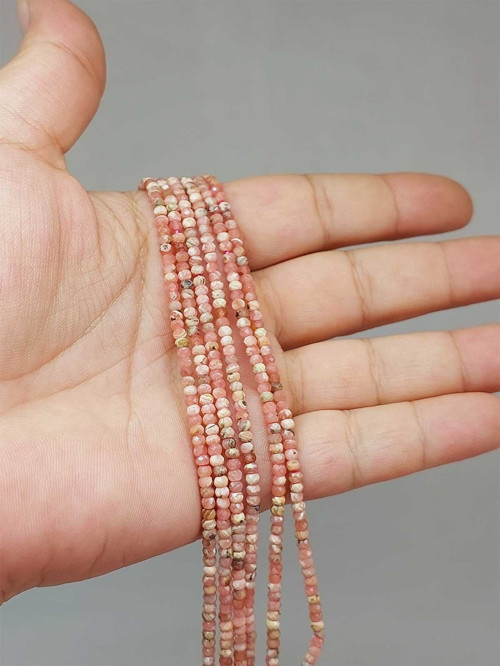 Bileklik Boy Rodokrozit Taşı Dizi 2*2.5mm (51196) Yarım Dizi (17CM UZUNLUĞUNDADIR)