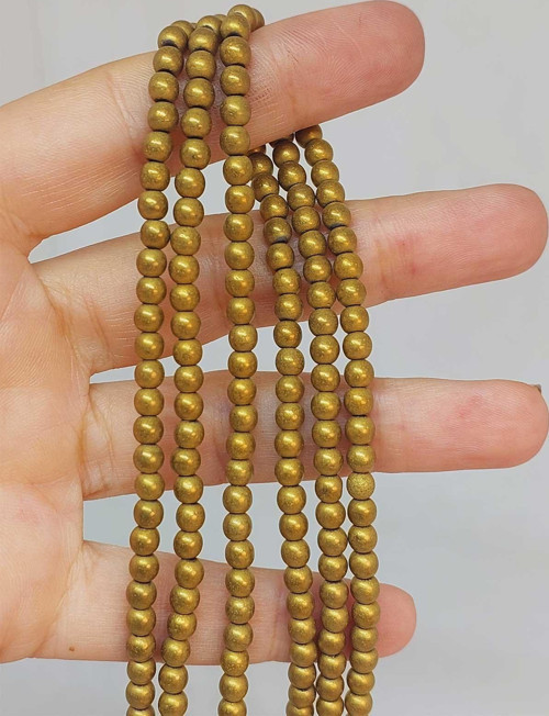 Bileklik Boy Hematit Taşı Yarım Dizi 4mm (48178) (18CM UZUNLUĞUNDADIR)