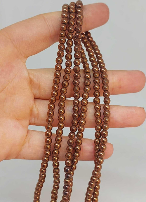 Bileklik Boy Hematit Taşı Yarım Dizi 4mm (48180) (18CM UZUNLUĞUNDADIR)