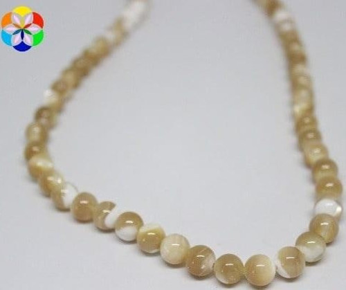 Bileklik Boy Sedef Taşı Yarım Dizi 8mm (KARAMEL) (18CM UZUNLUĞUNDADIR)