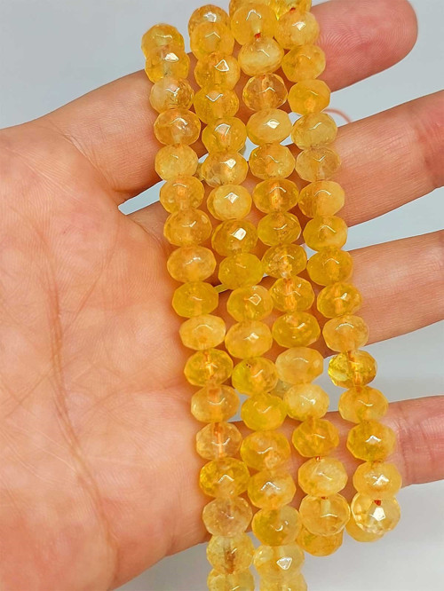 Bileklik Boy Sitrin Taşı Rondela Faset Kesim 5.5*7.5mm Yarım Dizi (45838) (18CM UZUNLUĞUNDADIR)