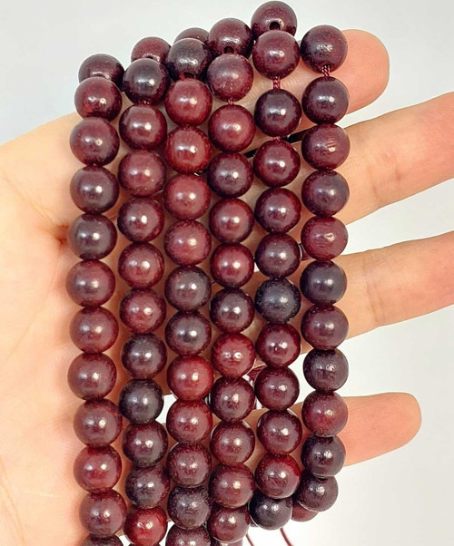 Bileklik Boy Ud Ağacı Ahşap Yarım Dizi 8mm (45264) (18CM UZUNLUĞUNDADIR)