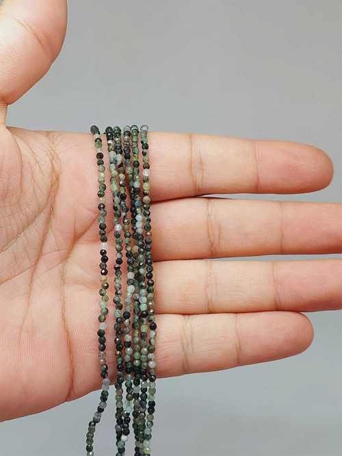 Bileklik Boy Zümrüt Taşı Dizi 2mm (51180) Yarım Dizi (17CM UZUNLUĞUNDADIR)
