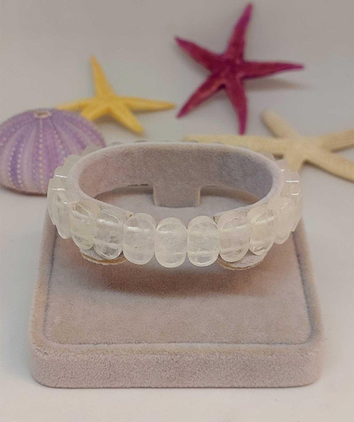 Kristal Kuvars Taşı Oval Kesim Unisex Bileklik (46070)