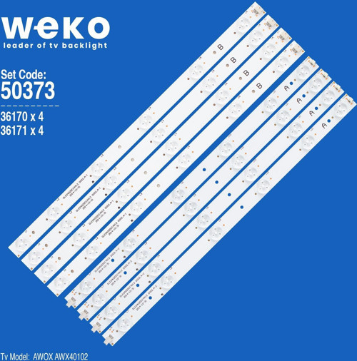 WKSET-5373 36170X4 36171X4 DLED40ZDCC4X12 0002.A 8 ADET LED BAR