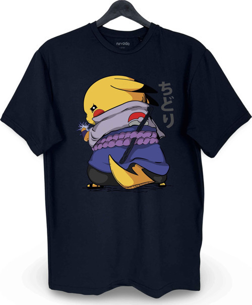 Pikachu Anime Baskılı Loose Fit Bisiklet Yaka Unisex Tişört