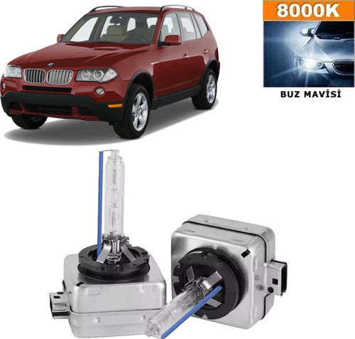 BMW X3 Serisi E83 2004-2010 Xenon D1S / D1R 8000K Buz Mavisi HID Xenon Ampul 2 Adet