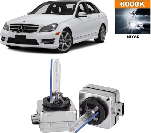 Mercedes C Serisi W204 2007-2014 Xenon D1S / D1R 6000K Beyaz HID Xenon Ampul 2 Adet