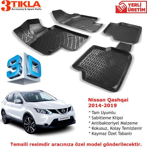 Nissan Qashqai 2014-2020 Bagaj havuzu ve Havuzlu Paspas Seti