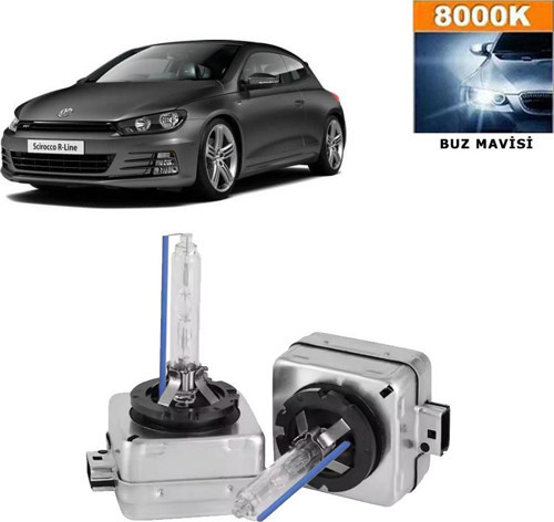 Volkswagen Scirocco 2008-2014 D1S / D1R 8000K Buz Mavisi HID Xenon Ampul 2 Adet