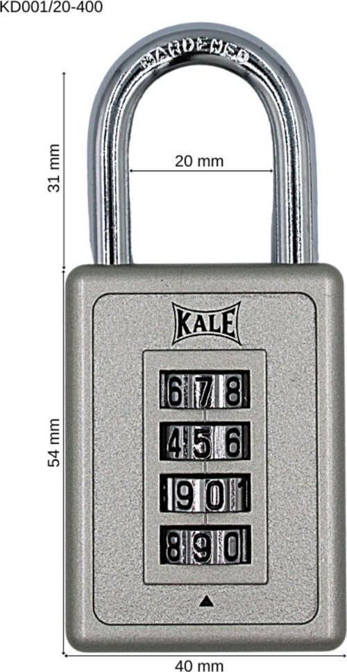 Kale Şifreli Asma Kilit 4 Basamaklı Şifreleme-gri