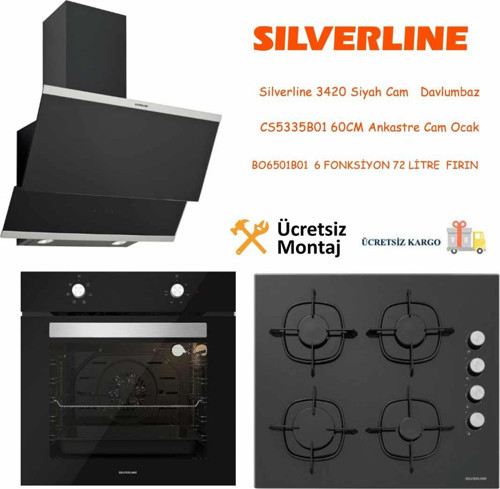 Siyah Cam Ankastre Set 3420 - CS5335B01 - BO6501B01