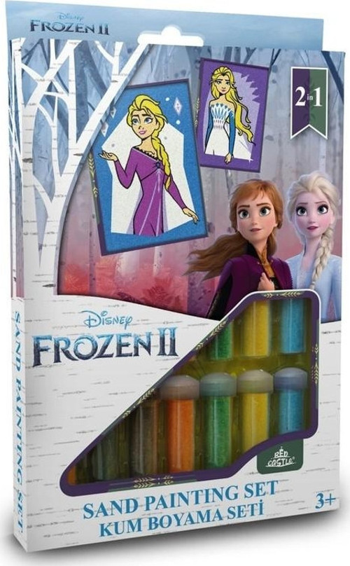 Disney Frozen Eğitici Eğlenceli Kum Boyama Seti 2’li-Red Castle Ds-38