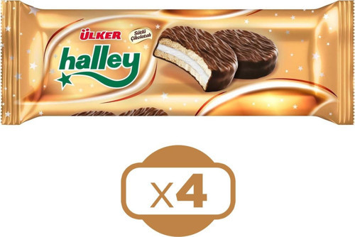 Halley Çikolata Kaplamalı Sandviç Bisküvi 8'Li 240 G x 4 Adet
