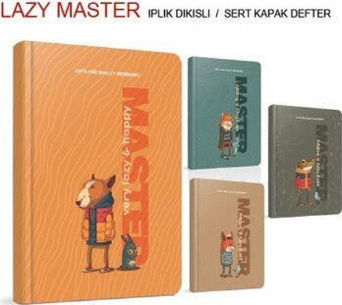 Lazy Master İplik Dikiş Sert Kapak Defter A5 120 Yp Kare