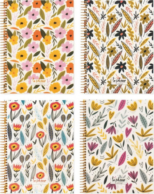Keskin La Plume Flowers 17x22 Kareli Defter 80 Yp (1 Adet)
