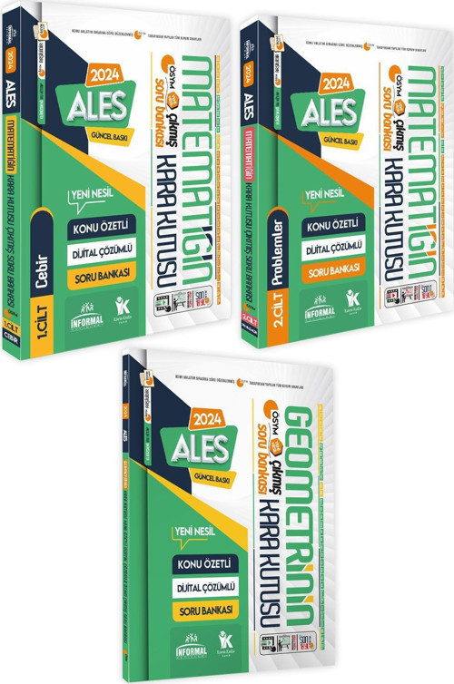 ALES Matematik 1.-2.Cilt ve Geometrinin Kara Kutusu Konu Özetli D.Çözümlü Soru Bankası Altın Set