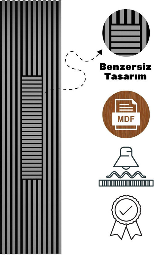 Akustik Duvar Paneli Plus MDF Duvar Paneli Akupanel Ses Yalıtım & Dekor Akupanel Gri