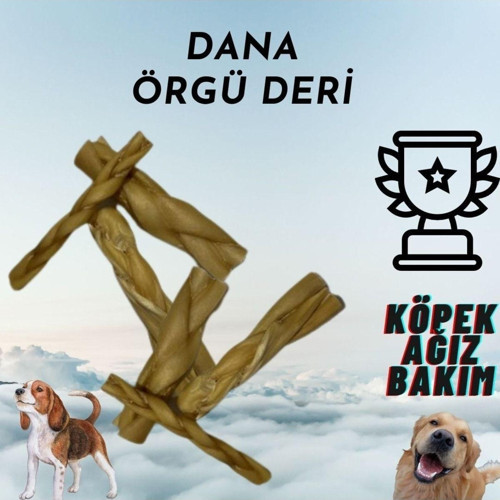 Naturel Köpek Ödülü Dana Örgü Deri 100 Gr Köpek Ödülü
