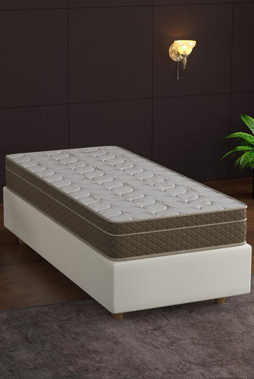 Yatak, Flora (21cm) Full Ortopedik Lux Bamboo Yaylı Yatak, Çift Taraflı Kullanım, Yüksek Kalite 90x200 cm