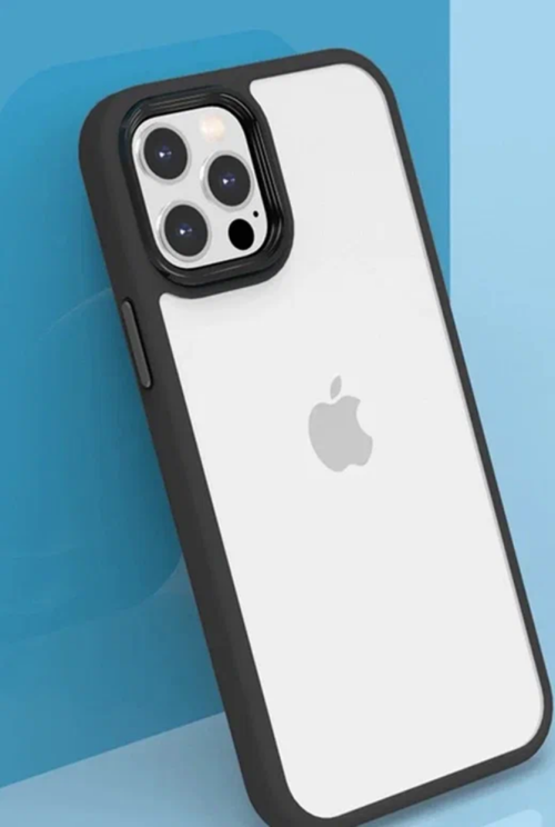 İphone 11 Pro Max Yanlari Renkli̇ Si̇li̇kon Parlak Arka Yüzeyli̇ Ti̇ger Hi̇bri̇t Kapak Si̇yah
