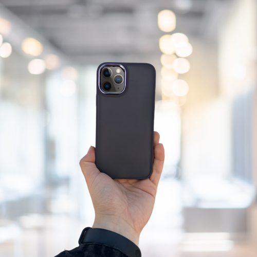 İphone 11 Pro Arkasi Buzlu Şeffaf Hassas Düğme Kamera Çikintili Sert Mat Perfect Mor