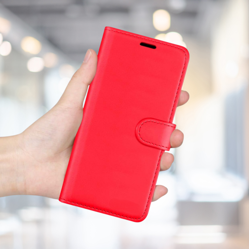 Samsung A14 Kartlikli Cüzdan Kilif (Deluxe Wallet Case) Kirmizi
