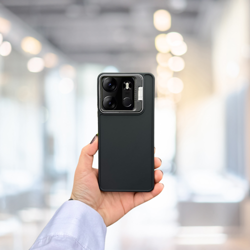 Tecno Spark Go 2023 Standli İçi̇ Süet Tpu Kilif Si̇yah