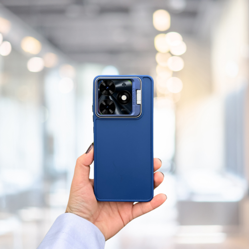 Tecno Spark Go 2024 Standli İçi̇ Süet Tpu Kilif Laci̇vert